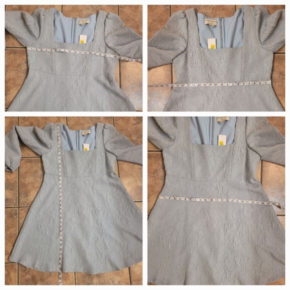 🤑SOLD🤑Sachin & Babi  Ariel Square Neck Long Puff Sleeve Dress - Picture 9 of 10